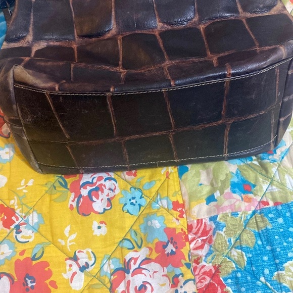 Dooney and Bourke black crocodile embossed hobo and wallet